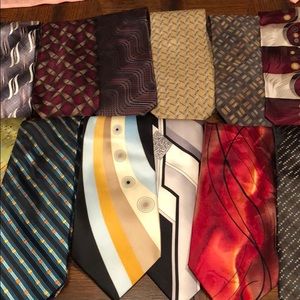 Assortment of 22 ties and 19 pocket squares.